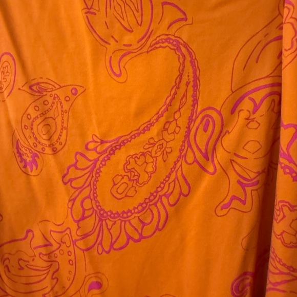 J. McLaughlin Orange and Pink Sheath Dress with Faux Wrap Neckline Medium M - Picture 5 of 6